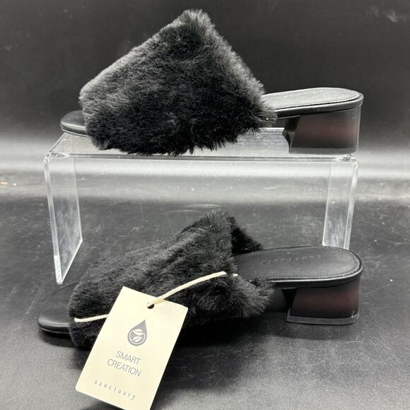 Sanctuary Rascal Black Womens 6M Dress Slip On Low Heel Open Toe Sandals NEW - Picture 2 of 6